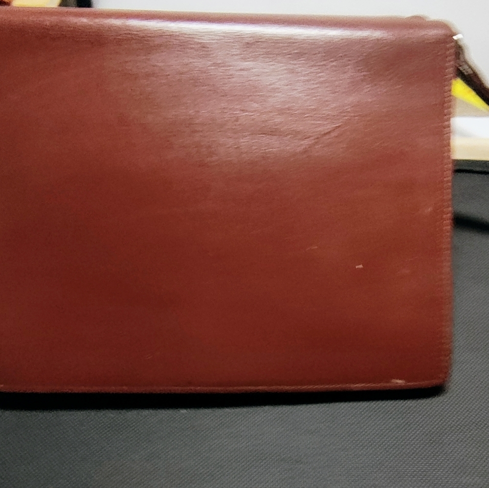 Cartier Authentic Burgundy Leather Clutch Wristlet with Gold Accents - Picture 3 of 16